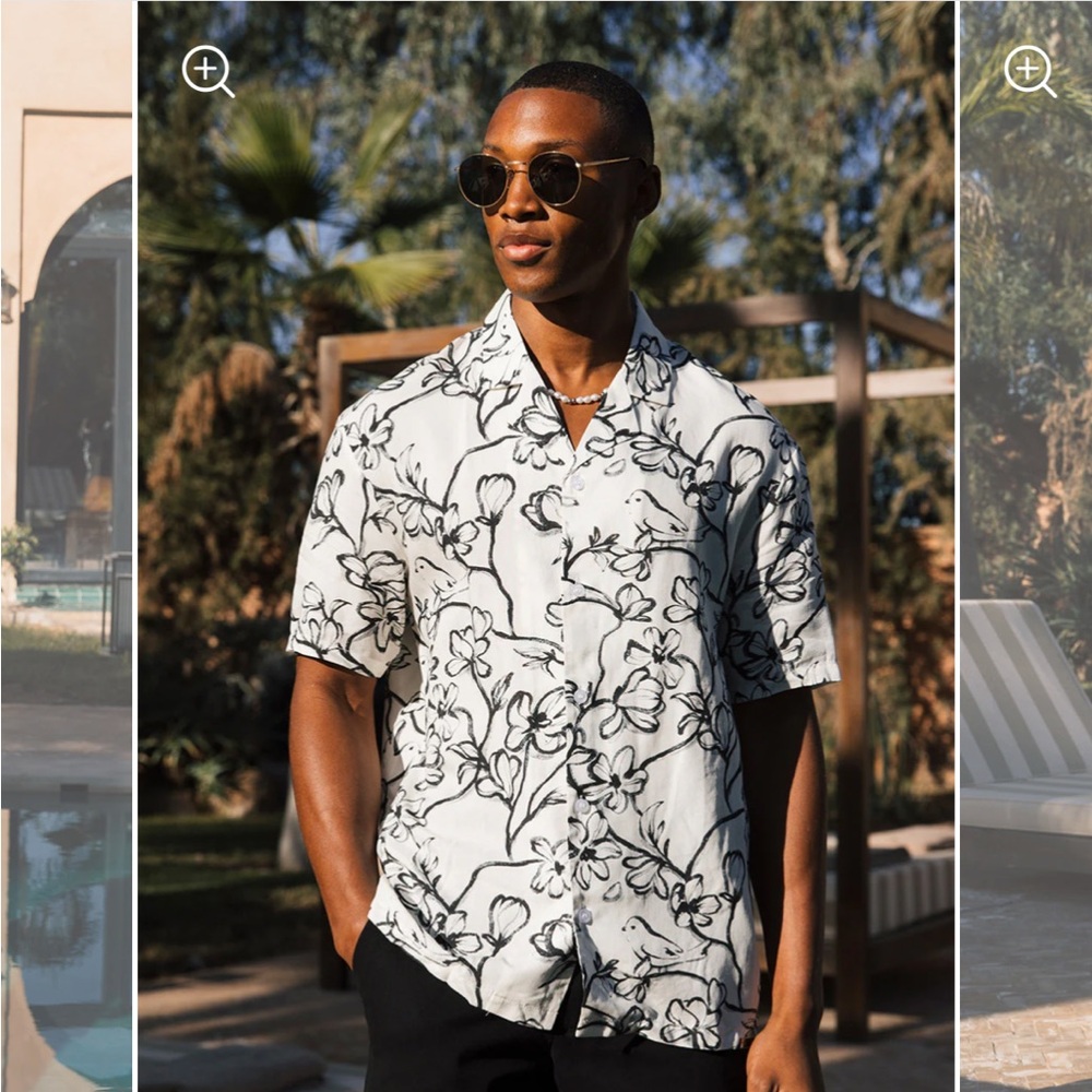 BORA RELAXED FIT DOVE SHIRT IN BLACK AND WHITE